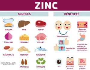 sources et bénéfices du zinc